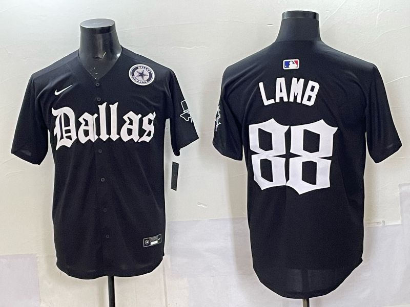 Men 2025 Nike Dallas Cowboys #88 Lamb Black 5th generation Joint Name Limited NFL Jersey 016->dallas cowboys->NFL Jersey